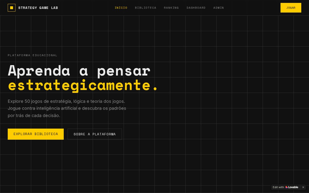 Capa de Strategy Game Lab