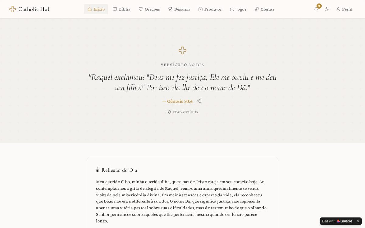 Capa de Catholic Hub — Versículo do Dia