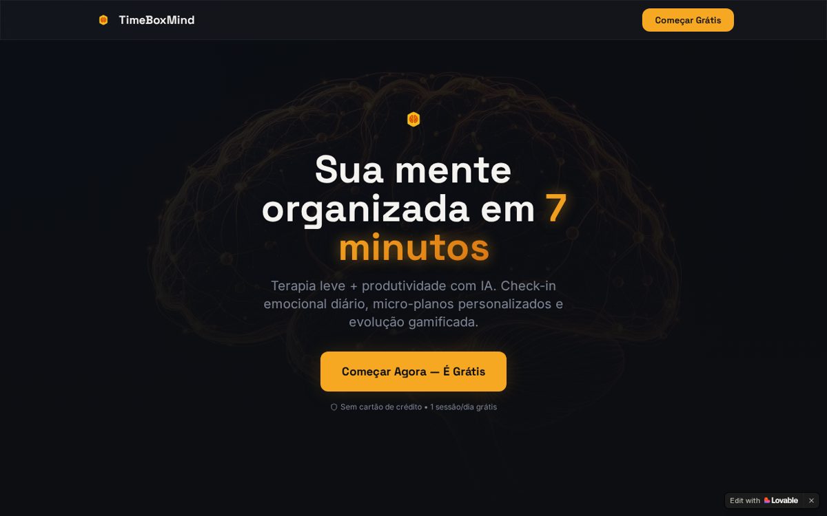Capa de TimeBoxMind